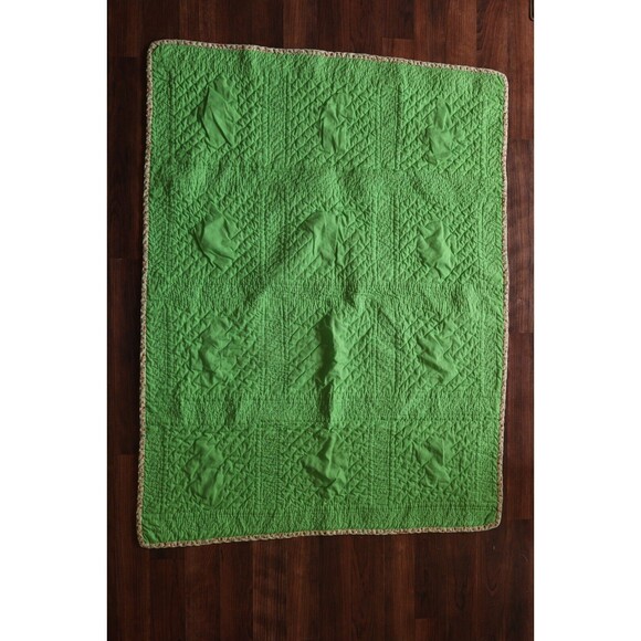 Vintage Peter Rabbit Cross Stitch Hand Embroidered Baby Quilt  Blanket 39X29 - Picture 7 of 15